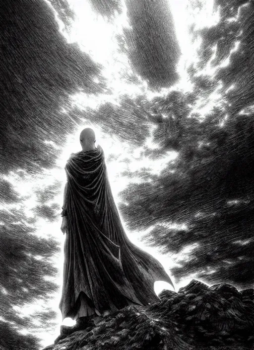 Prompt: saitama, anime, manga, epic scene, photorealistic, highly detailed, texture, soft light, dramatic, moody, ambient, painting by gustave dore