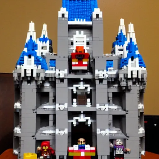 Prompt: castle greyskull made out of legos