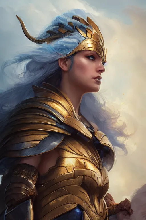 Image similar to amazon valkyrie athena, d & d, fantasy, portrait, highly detailed, headshot, digital painting, trending on artstation, concept art, sharp focus, illustration, art by artgerm and greg rutkowski and magali villeneuve