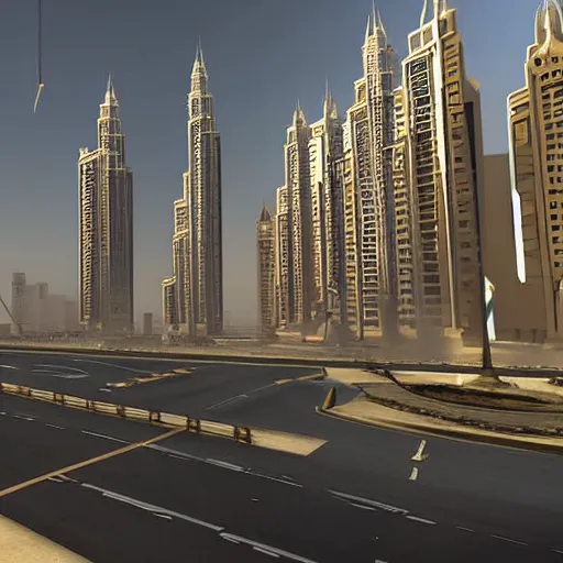 Prompt: gta : dubai, artwork