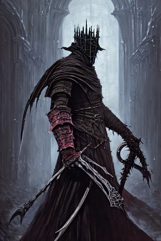 Prompt: dark souls bloodborne elden ring portrait dnd, painting by gaston bussiere, craig mullins, greg rutkowski, yoji shinkawa