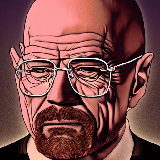 Prompt: buff Walter White walking out of an explosion, accurate anatomy, accurate hands, highly detailed, digital art, profile pic,