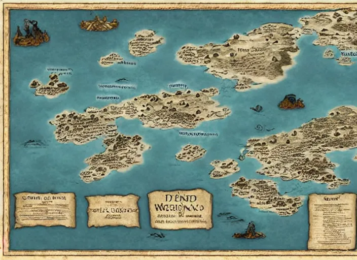 Prompt: dramatic map over game of thrones world