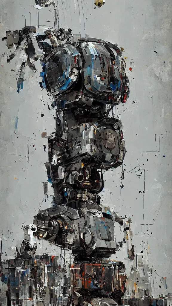 Prompt: robot painting a robot on canvas, intricate, highly detailed, photorealistic, film still, by ismail inceoglu.