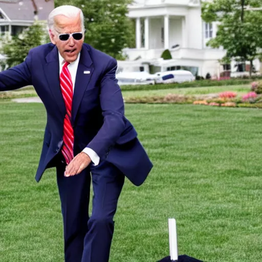 Prompt: Picture of Joe Biden angrily throwing his Gamecube controller at the ground