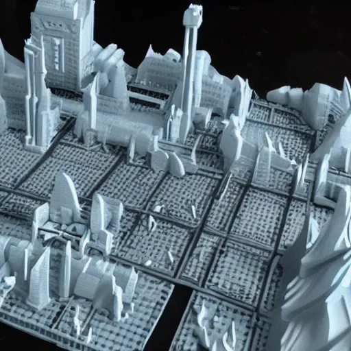 Image similar to 3 d printed skylines, skyrim gameplay