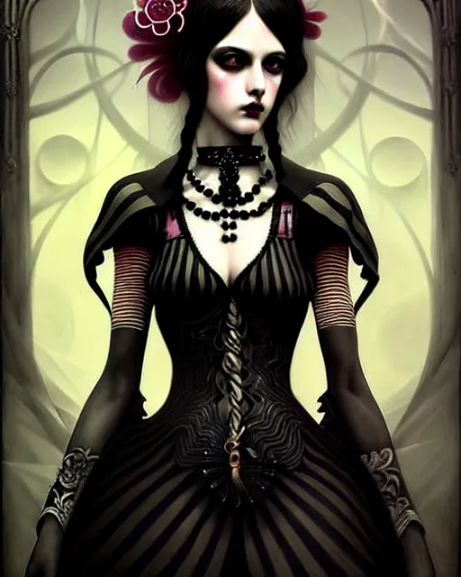 Image similar to lili rochefort, tekken lili as a gothic princess, very intricate ultrafine details, award winning masterpiece, tom bagshaw artstyle