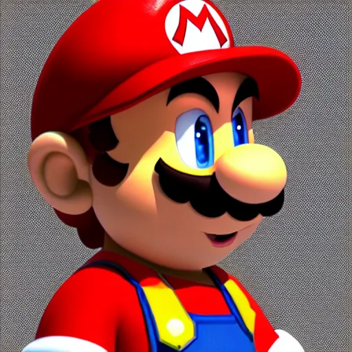 Prompt: mario if he real, photorealistic, cgi render, 3 d