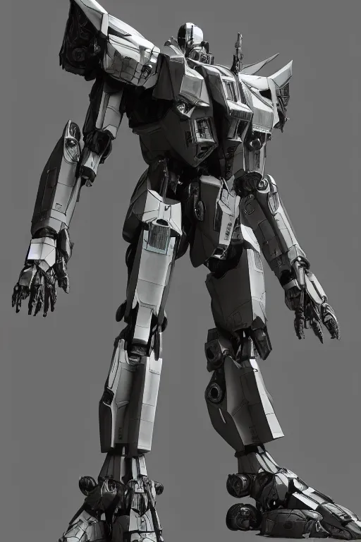 Image similar to cinematic 3 d modeling, full body armored core mecha by fujioka kenki, armored core style mecha, hyper realistic, hyper detailed, 8 k, octane render, unreal engine, ray tracing