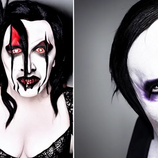 Image similar to jack black as marilyn manson, gothic