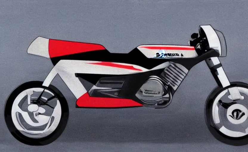 Prompt: 1 9 8 0 s honda sport motorcycle concept art, art,