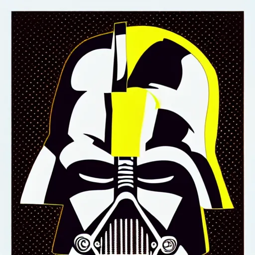 Image similar to vader in the style of pop art, high definition, vector graphic