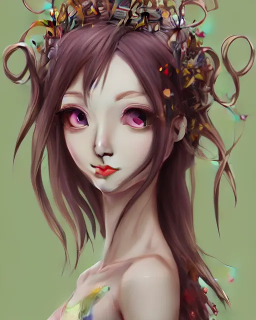 Image similar to character concept art of an anime dryad | | cute - fine - face, pretty face, realistic shaded perfect face, fine details by hyeyoung kim, trending on artstation