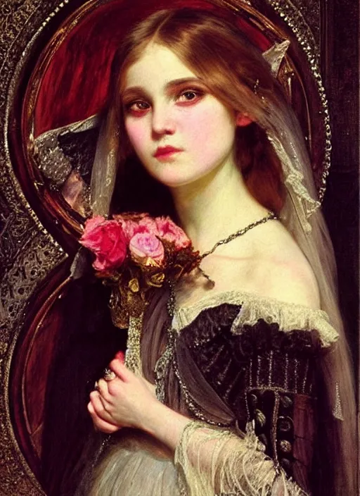 Image similar to ( ( gothic # ) ) princess portrait. by william henry hunt * *!!, highly detailded