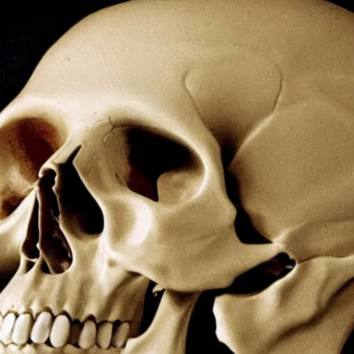 Image similar to a cross section of donald trump's skull containing a small man in a reclining chair