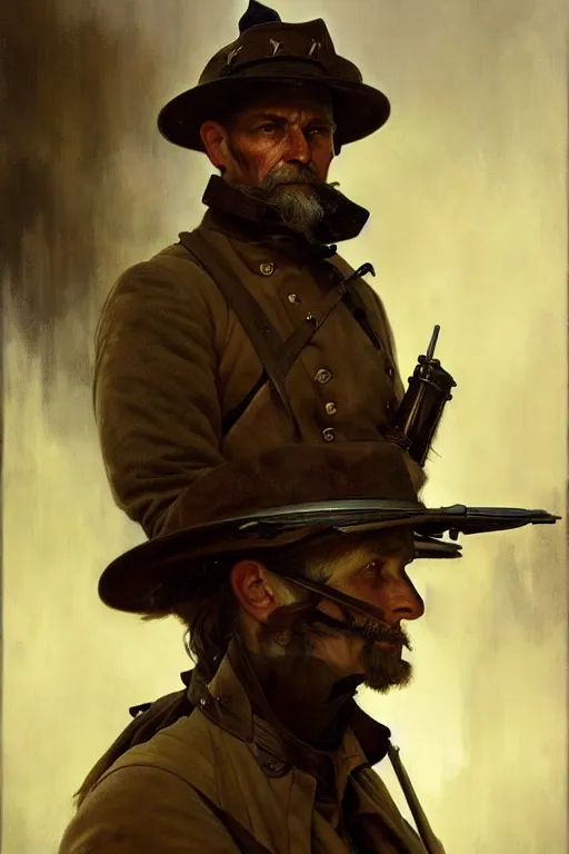 Prompt: hyperrealist portrait of a civil war soldier by jeremy mann and alphonse mucha, fantasy art, photo realistic, dynamic lighting, artstation, poster, volumetric lighting, very detailed faces, 4 k, award winning