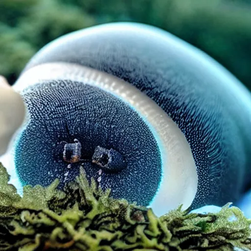 Image similar to close-up of a magic ocean slug in its habitat, photorelistic
