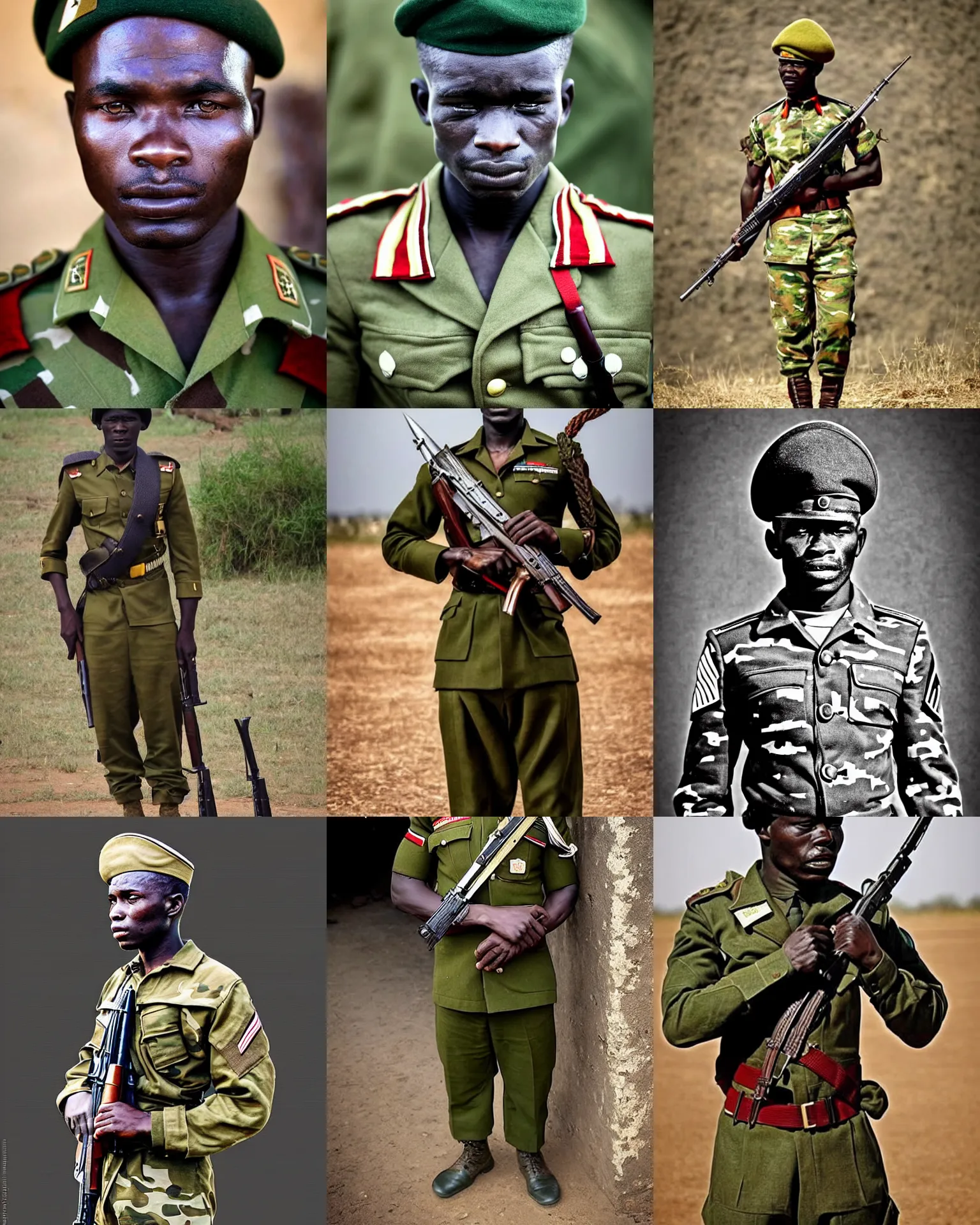 Prompt: Soldier of the African People A proud soldier is the only type of person we need. the man is the best soldier of his generation This man is the embodiment of traditional military discipline. This soldier is ready to fight for his country. This is the finest, most disciplined soldier that I have ever seen. I would like to fight with a soldier like this one The war hero in his soldier uniform is a true American symbol. Soldier of the Zulu nation The soldier stands tall in the midst of a complex military hierarchy. The soldier is a veteran, not a warrior Soldier, warrior, warrior. It's always a good thing to have a man in uniform. A brave soldier, in a nation that has lost so many wars. That soldier is one of the best soldiers in the land, a true warrior. Stunning that he has not lost his identity to the war. The man stands to be a great warrior in the future This is a soldier with an excellent battle record. This soldier was a loyal soldier. the bravery of a soldier A good soldier is like a good soldier The soldier's loyalty is unbreakable and his devotion to his fellow man is unsurpassed. He looks like a military man