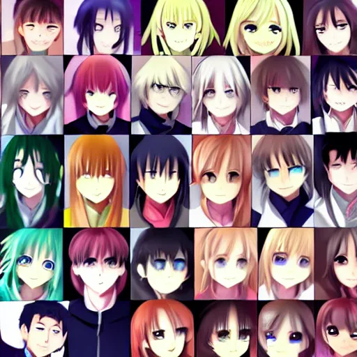 Image similar to there were eight anime people, no more than eight. Less than nine but more than seven, eight eight eight, 2 girls 6 guys digital art masterpiece 4k detailed eyes detailed face sharp cute smiles seductive