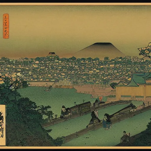 Image similar to a city by tomioka tessai ( 1 8 3 7 - 1 9 2 4 )