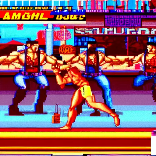 Image similar to a screenshot of final fight the videogame movie, 3 5 mm lens