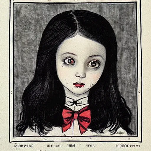 Image similar to “a vampire child girl in 1800”