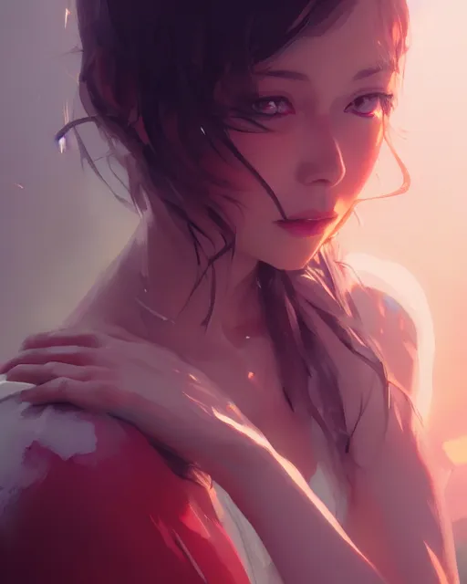 Image similar to , beautiful, detailed portrait, cell shaded, 4 k, concept art, by wlop, ilya kuvshinov, artgerm, krenz cushart, greg rutkowski, pixiv. cinematic dramatic atmosphere, sharp focus, volumetric lighting, cinematic lighting, studio quality