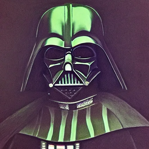 Image similar to colored pencil drawing of darth vader, portrait in the louvre