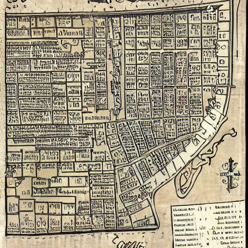 Prompt: map from the 1 5 0 0 s of jerry seinfeld's apartment