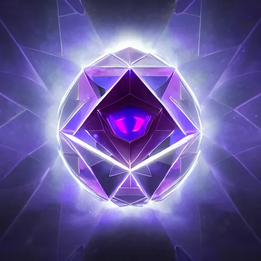 Image similar to purple powerful magic mana symbol, crystal structure, epic legends game icon, stylized digital illustration, radiating, a glowing aura, global illumination, ray tracing, hdr, unreal engine, octane render, trending on arstation, by ian pesty and katarzyna bek - chmiel