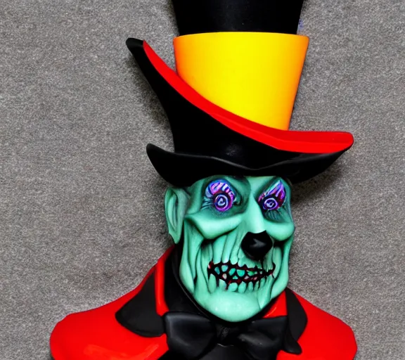 Image similar to grim-hatter, meatallic sculpture acid colors H 576