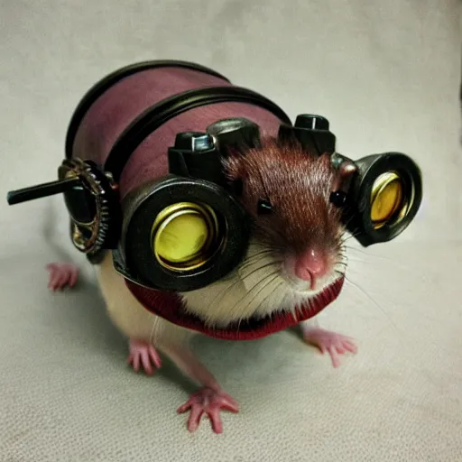 Image similar to a rat with steampunk googles, from Final fantasy