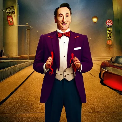 Image similar to liam neeson as pee wee herman, 8k, bowtie,