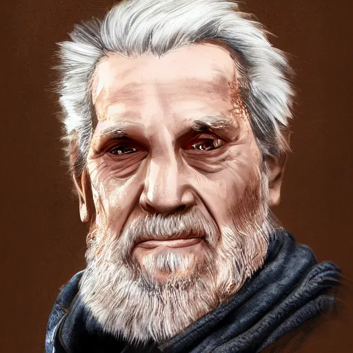 Image similar to concept art, portrait, 70 years old men, friendly, humpback, mage, slow, high detail, digital art