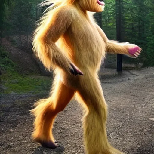 Prompt: photo of a sasquatch that looks like a my little pony