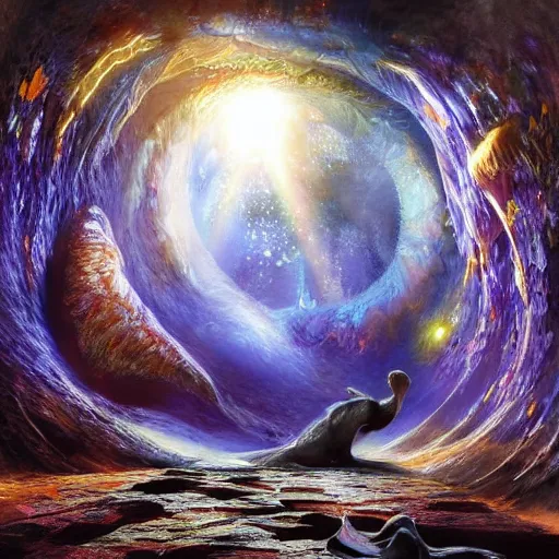 Image similar to journey to the center of the earth, artstation hall of fame gallery, editors choice, # 1 digital painting of all time, most beautiful image ever created, emotionally evocative, greatest art ever made, lifetime achievement magnum opus masterpiece, the most amazing breathtaking image with the deepest message ever painted, a thing of beauty beyond imagination or words