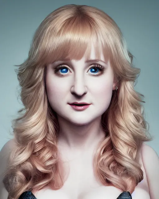 Image similar to Beautiful art portrait of Melissa Rauch as a playboy bunny, atmospheric lighting, intricate detail, cgsociety, hyperrealistic, octane render, RPG portrait, ambient light, dynamic lighting