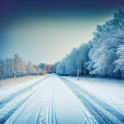 Prompt: novosibirsk, winter landscape, khrushchevka in the snow, russian longing, photo