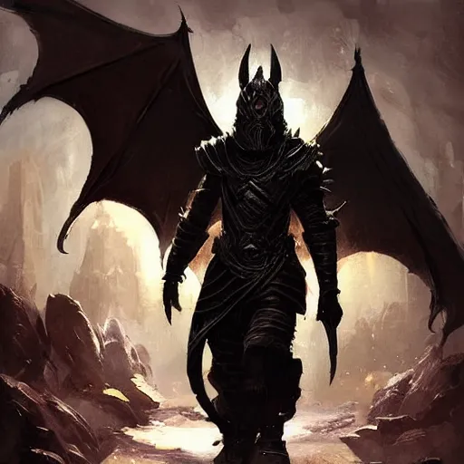 Prompt: digital art painting of a black dragonborn wearing armored wizard robes, dnd portrait painted by craig mullins and gaston bussiere and greg rutkowski