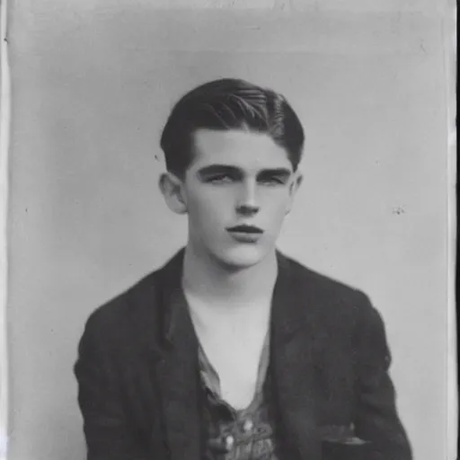 Image similar to a moderately handsome rebellious hot young guy, 1 9 2 8 photo