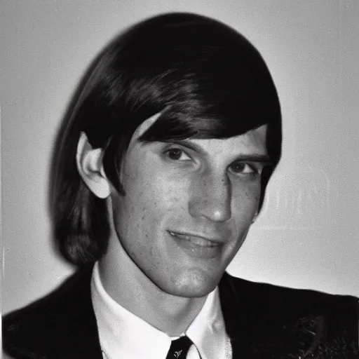 Image similar to A photograph portrait of Jerma985 with short-medium length hair a combover wearing early 1970s menswear in the early 1970s, taken in the early 1970s, grainy, taken on a 1970s Polaroid Camera, realistic, hyperrealistic, very realistic, highly detailed, very detailed, extremely detailed, detailed, digital art, trending on artstation, colorized photo