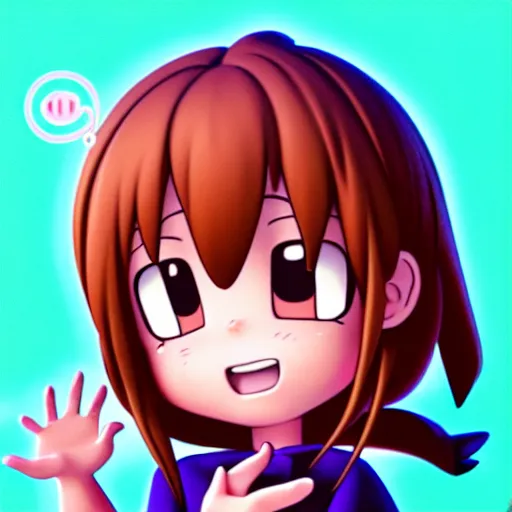 Image similar to A portrait of Ochako Uraraka, a cute 3d cgi toon young woman, in the center midground, medium shot, mid-shot, hyperdetailed, 8k, trending on artstation, as a Pixar character