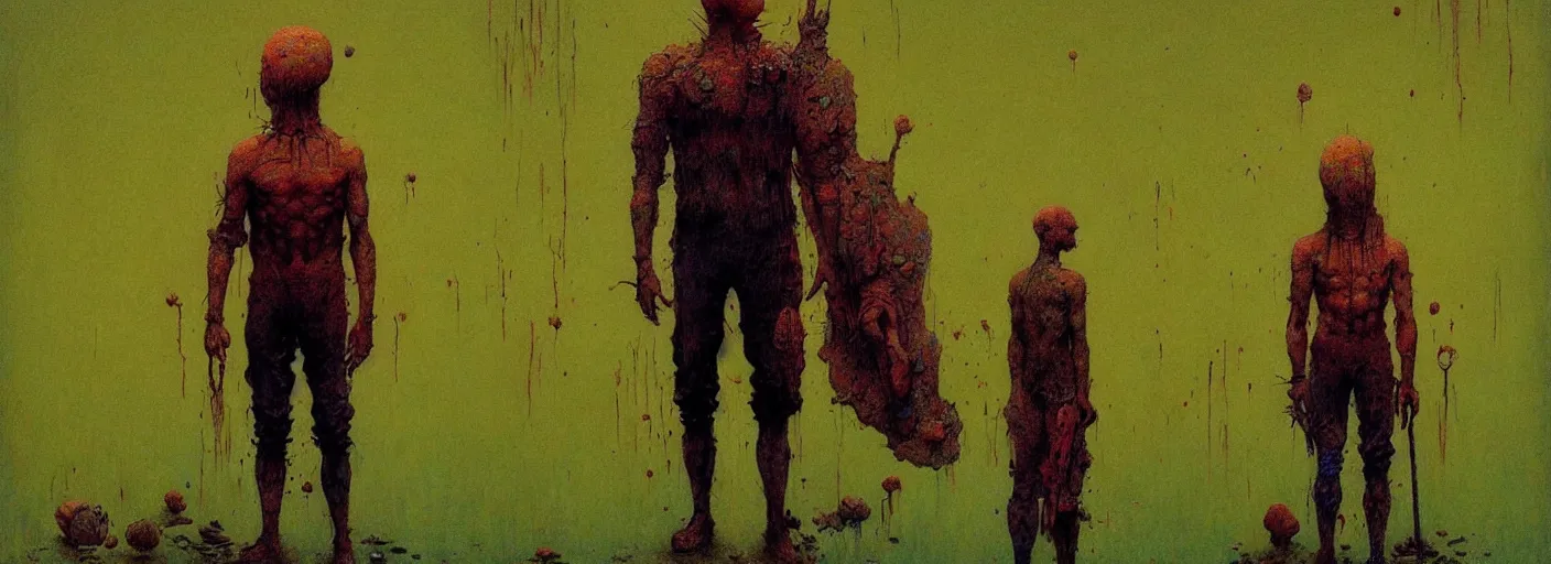 Image similar to full - body portrait surreal colorful clay fighting artstation rpg beksinski character concept art anatomy, action pose, very coherent and colorful high contrast masterpiece by norman rockwell franz sedlacek hieronymus bosch dean ellis simon stalenhag rene magritte gediminas pranckevicius, dark shadows, sunny day, hard lighting, reference sheet white! background