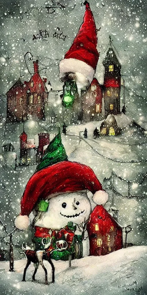 Image similar to a north pole christmas scene by alexander jansson