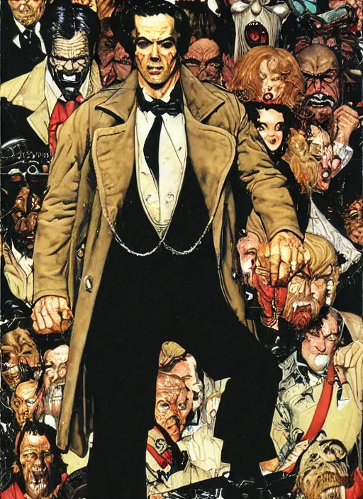 Prompt: full body and head portrait of mr hyde league of extraordinary gentlemen, painted by norman rockwell and phil hale and greg staples and tom lovell and frank schoonover and jack kirby