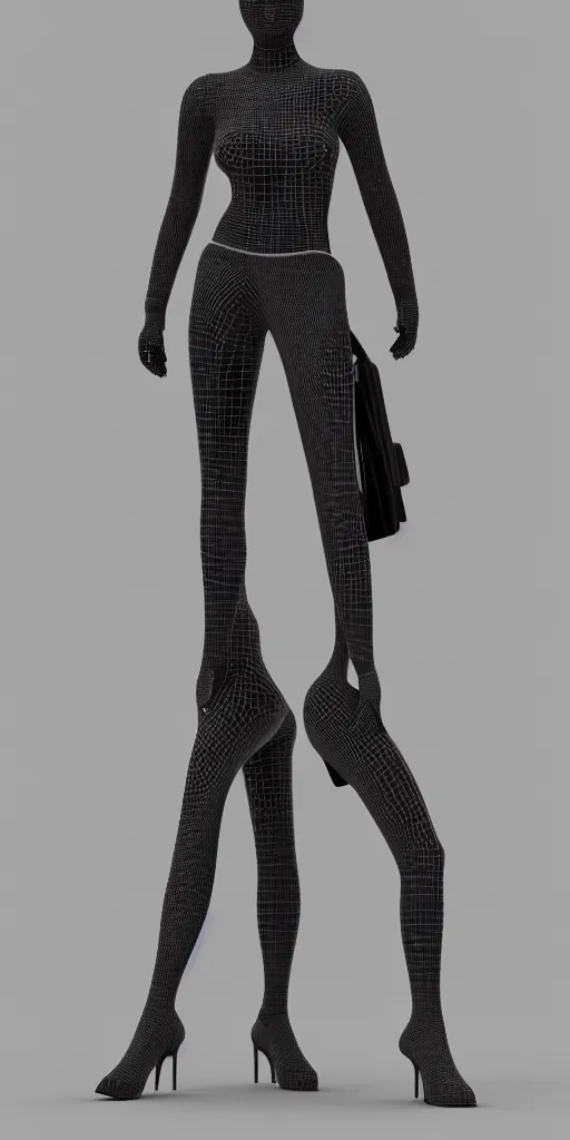 Image similar to balenciaga outfit design, 3d render, highly detailed