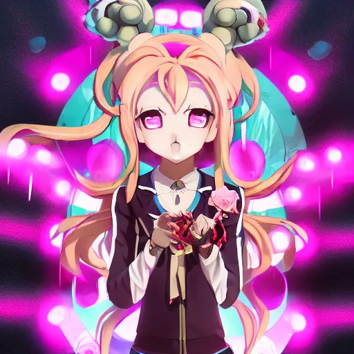 Image similar to shrunk to the size of her feet and trapped beneath overwhelming stunningly absurdly beautiful megalomaniacal ruthless merciless sadistic devious omnipotent asi goddess junko enoshima with symmetrical perfect face, porcelain skin, pink twintail hair and cyan eyes, ultra detailed, digital art, unreal engine 5, octane render, 2 d anime, 8 k