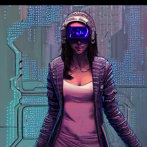 Image similar to a clever cyberpunk hacker, centered in the frame, cyberpunk concept art by Jean Giraud and josan gonzales, digital art, highly detailed, intricate, sci-fi, sharp focus, Trending on Artstation HQ, deviantart, 4K UHD image