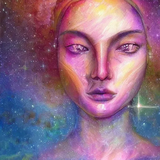 Prompt: beautiful detailed artistic portrait of a person travelling between different astral planes. consciousness is a different type of energy. grainy and rough. fine detail. soft colour scheme. artistic painting by lurid ( 2 0 2 2 ). featured on deviantart.