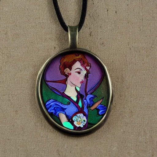 Image similar to artnouveau alice elf necklace